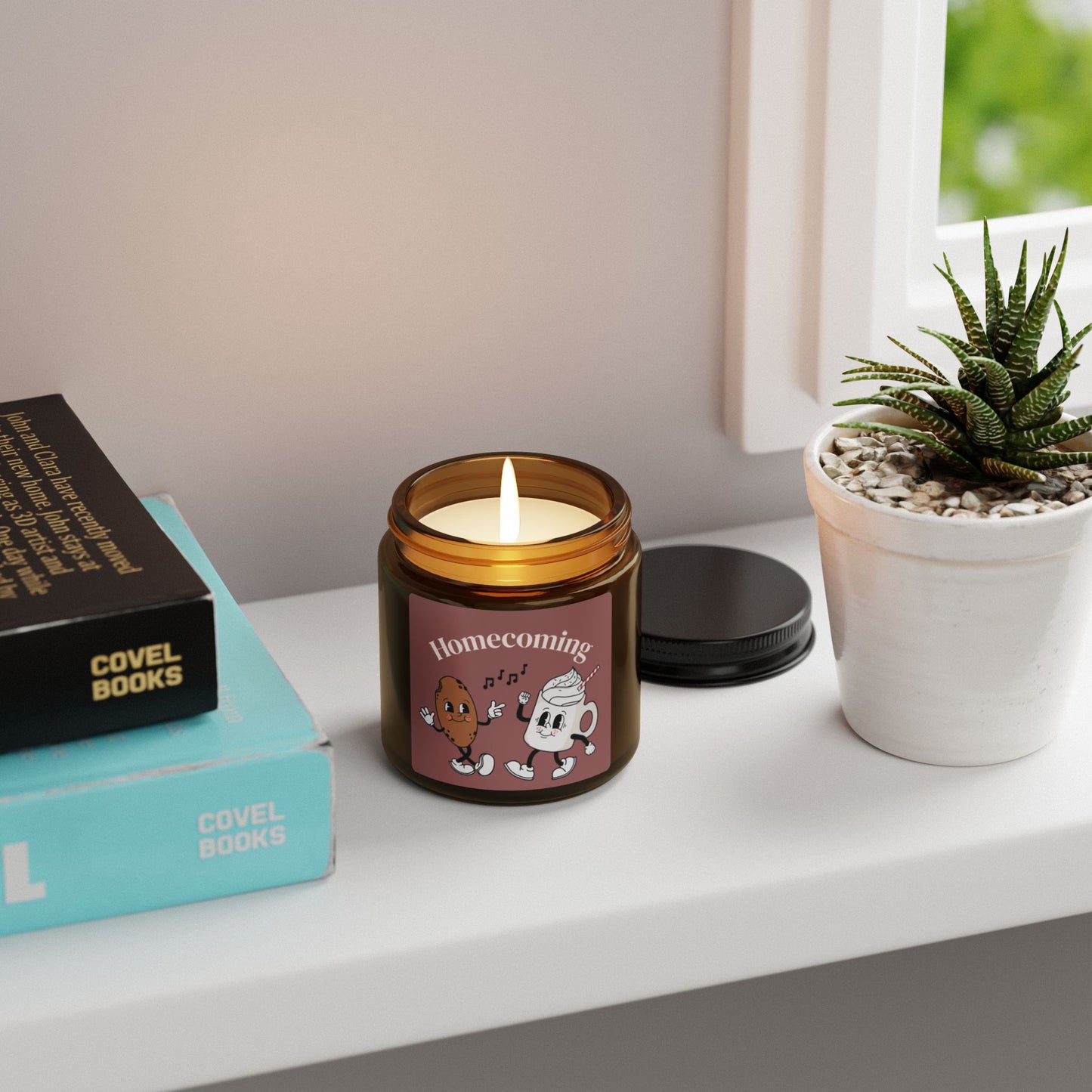 Homecoming Scented Soy Candle, Cozy Amber Jar, Relaxing Gift, Aromatherapy Decor, Home Fragrance for Gatherings