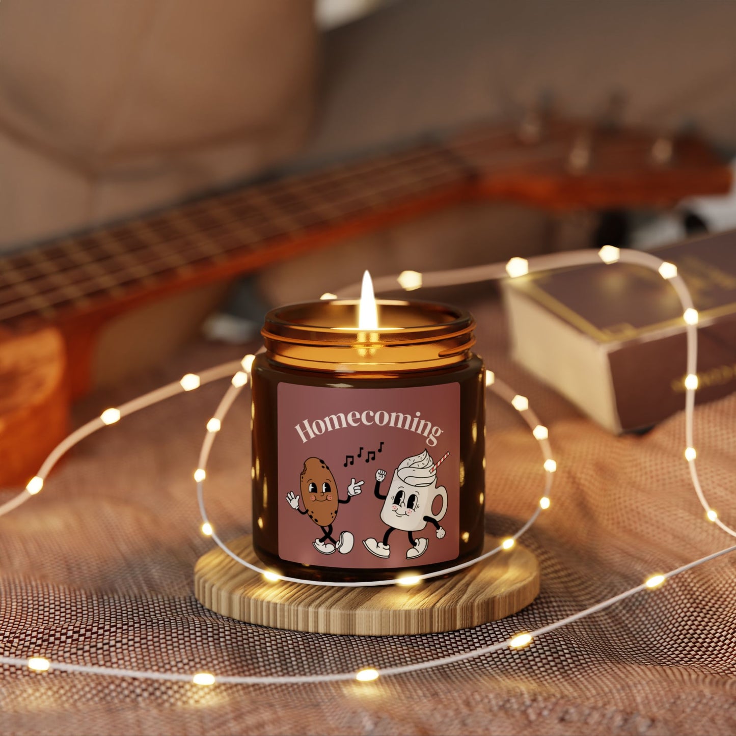 Homecoming Scented Soy Candle, Cozy Amber Jar, Relaxing Gift, Aromatherapy Decor, Home Fragrance for Gatherings