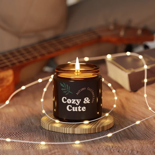 Cozy & Cute Scented Soy Candle - Autumn Collection, Relaxing Home Décor, Gift for Her, Fall Candle, Eco-Friendly Aromatherapy
